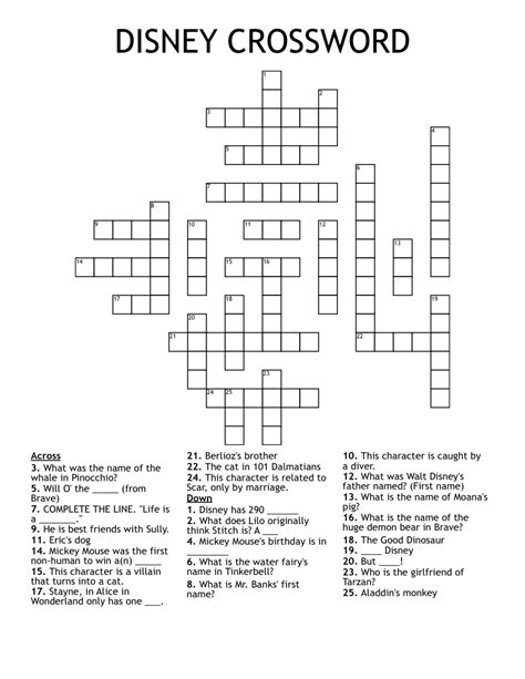 cruciverba disney|disney crossword puzzle online.